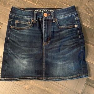 American Eagle Hi-Rise Mini Jean Skirt Sz 0‎